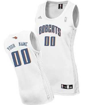 Women%27s Customized Charlotte Bobcats White Jersey